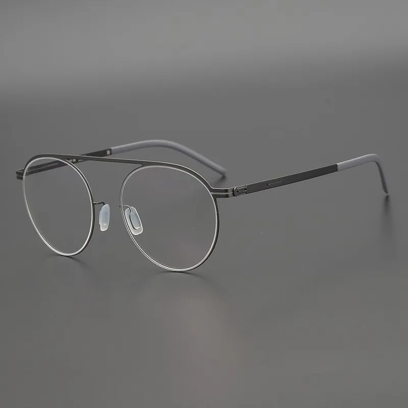 Yüksek kaliteli ultralight titanyum oval gözlük çerçevesi erkekler ve kadınlar için Miyopi optik reçete okuma gözlüğü Degrade lens Görüntü 0 