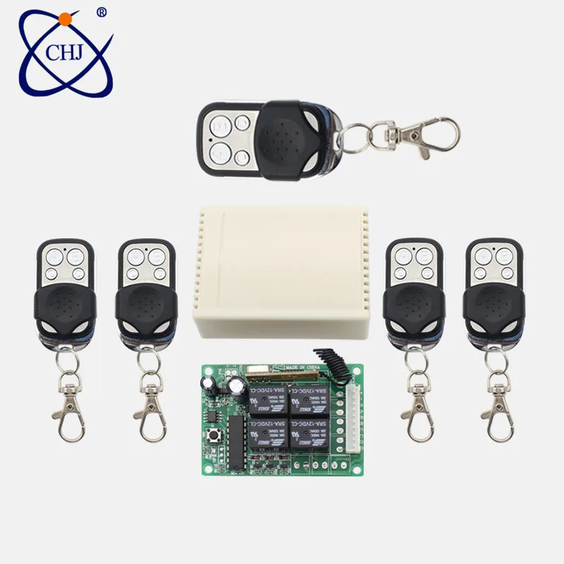 433 MHz Evrensel Kablosuz Anahtarı DC12V 4CH Röle alıcı Modülü ve RF uzaktan kumanda ışık anahtarı