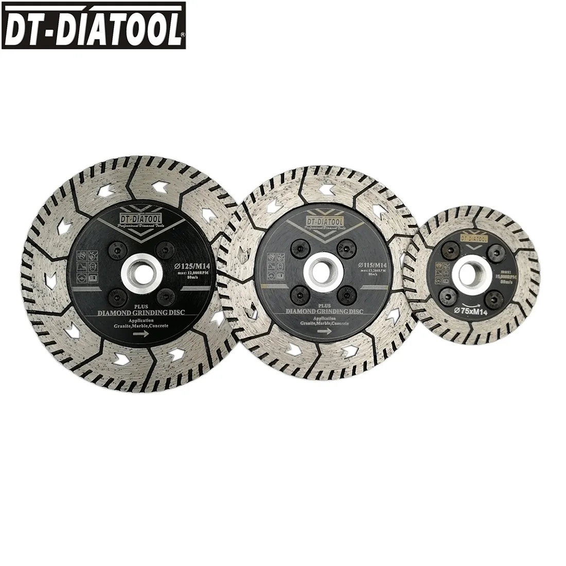 DT-DIATOOL 1 adet Elmas Çift Testere Bıçağı taşlama diski Granit Mermer Kesme Diski M14 veya 5/8-11 diş 3 