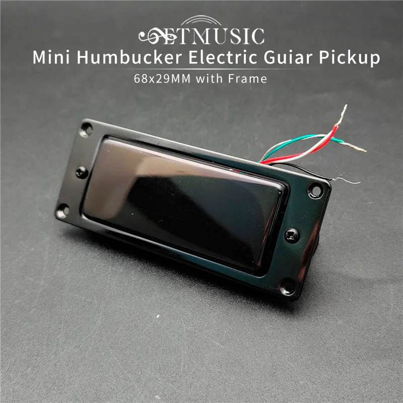 Mini Humbucker 68x29MM Mühürlü Elektrikli Pikap Metal Pikap Halka Bobin Bölme 4 Çekirdek Kablo Gitar Parçaları Siyah