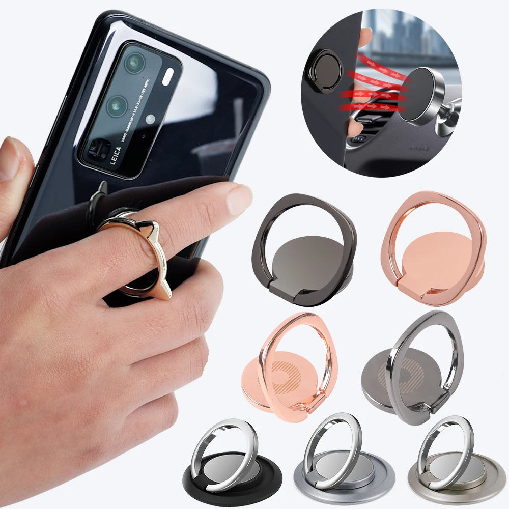 Manyetik Döner Cep Telefonu Tutucu iPhone Samsung için Standı Araba Metal Parmak Yüzük Telefon Standı Braketi Araç Telefonu Tutucu Braketi