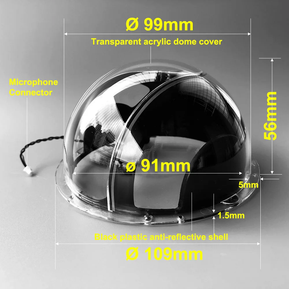 OwlCat Dome Kamera SD17W SD19W Su Geçirmez Top Durumda 109x56mm 4 İnç Akrilik Lens Kapağı Cam koruyucu kapak Yarım Küre Optik