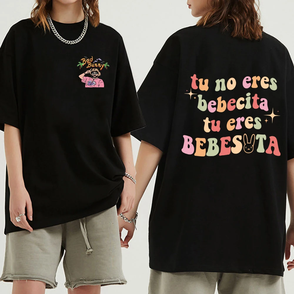 2022 Kötü Tavşan Un Verano Günah Tı Grafik T Shirt Kadın Tişört Komik 90S T-Shirt Ullzang En Tees Gömlek Camisetas Görüntü 0 