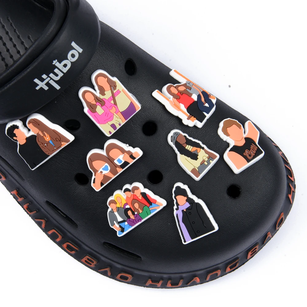 1 Adet Çift Ayakkabı Takılar Gözyaşları Anti Croc JIBZ Aksesuarları Tasarımcı Siyah Kızlar Kural takunya Ayakkabı Toka Yumuşak PVC BLM Charm Görüntü 1 