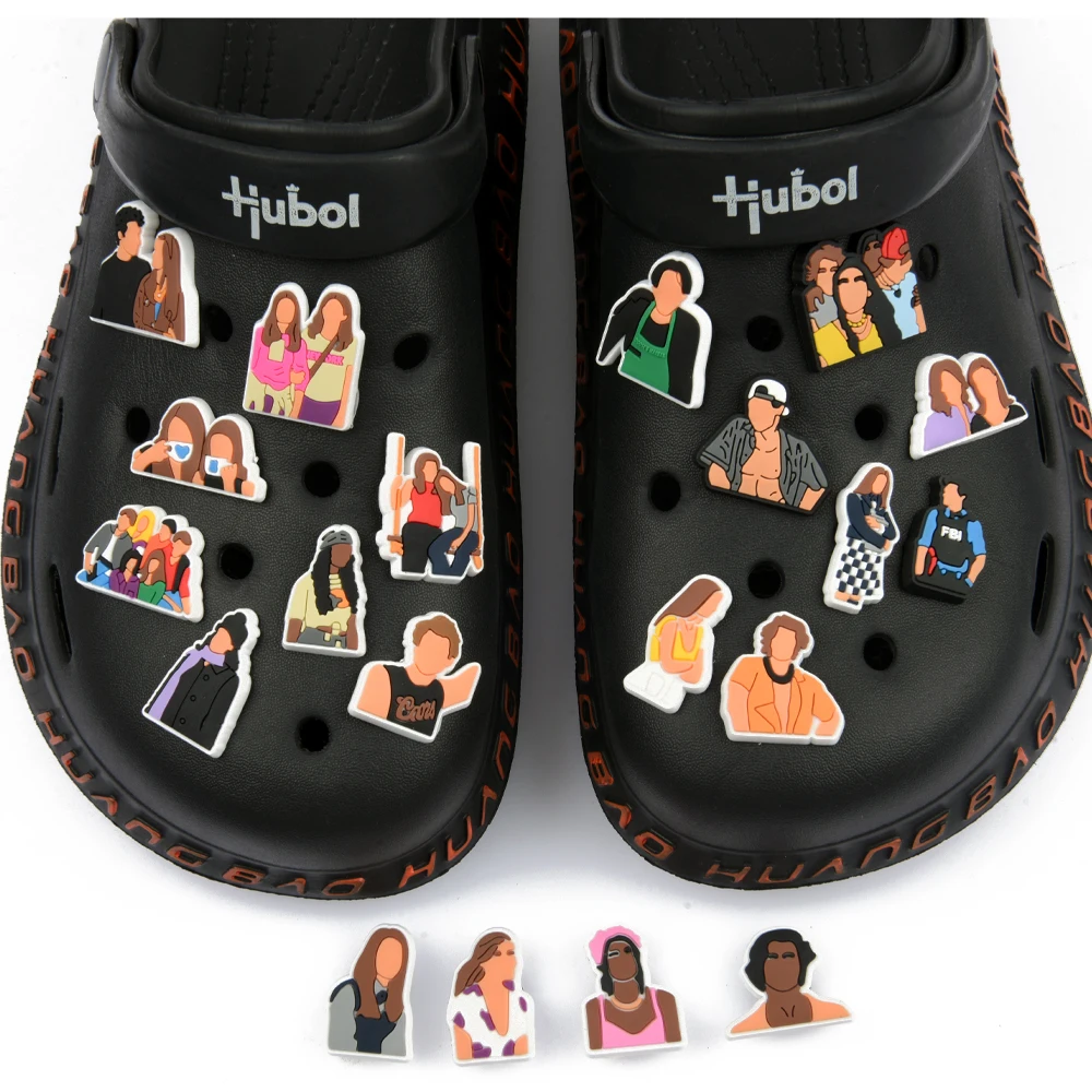 1 Adet Çift Ayakkabı Takılar Gözyaşları Anti Croc JIBZ Aksesuarları Tasarımcı Siyah Kızlar Kural takunya Ayakkabı Toka Yumuşak PVC BLM Charm Görüntü 4 