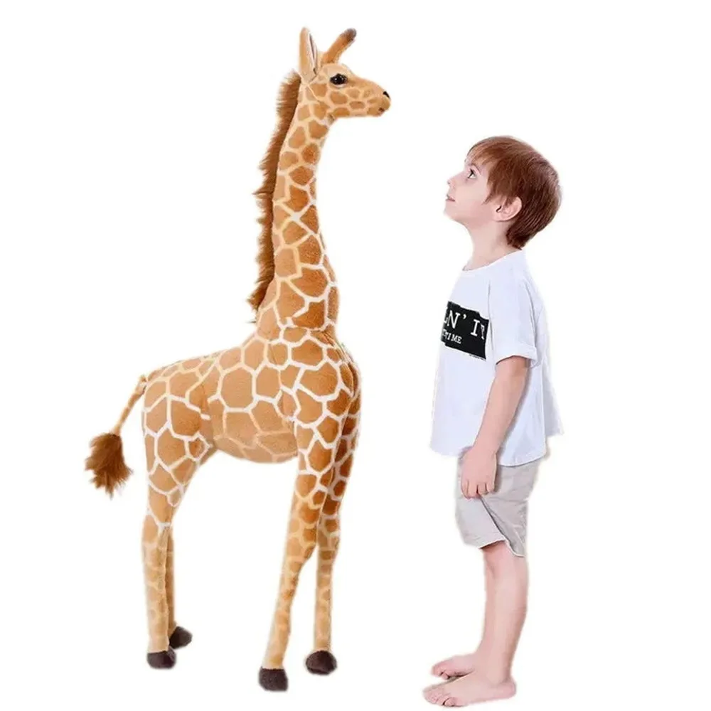 Büyük Boy Peluş Zürafa Yumuşak Dolması Gerçekçi Hayvanlar Zürafalar Yumuşak Bebek Ev Dekor çocuklar için doğum günü hediyesi