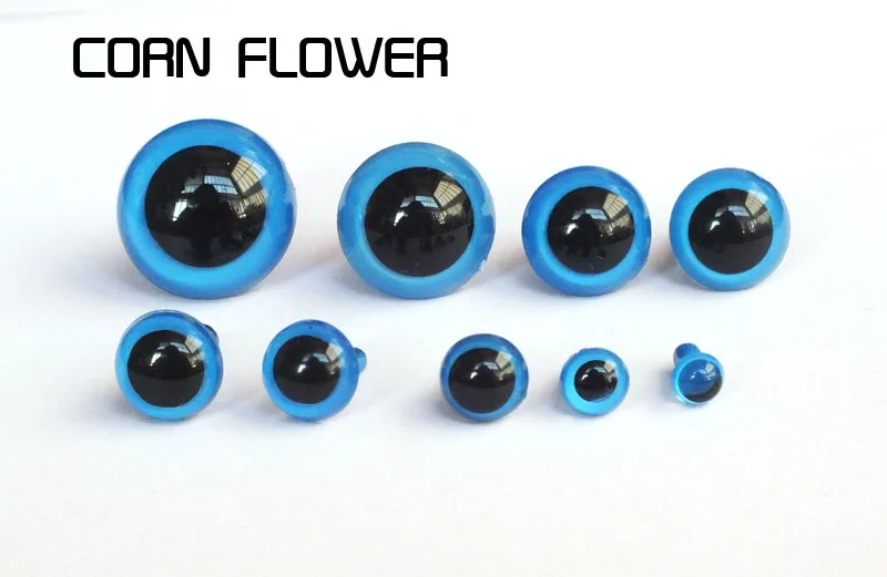 5-18mm Mavi Renk Yuvarlak Amigurumi Hayvanlar Gözler / Yuvarlak Emniyet Gözler Beyaz Pullar İle Gel