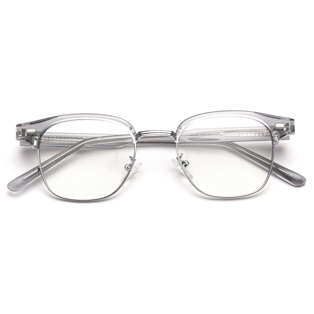 Kachawoo kare optik gözlük çerçevesi erkekler retro tr90 kadın gözlük aksesuarları yarım çerçeve asetat Kore tarzı gri siyah kahverengi Görüntü 1 