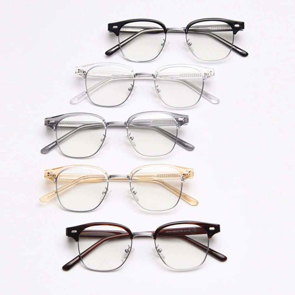 Kachawoo kare optik gözlük çerçevesi erkekler retro tr90 kadın gözlük aksesuarları yarım çerçeve asetat Kore tarzı gri siyah kahverengi Görüntü 2 