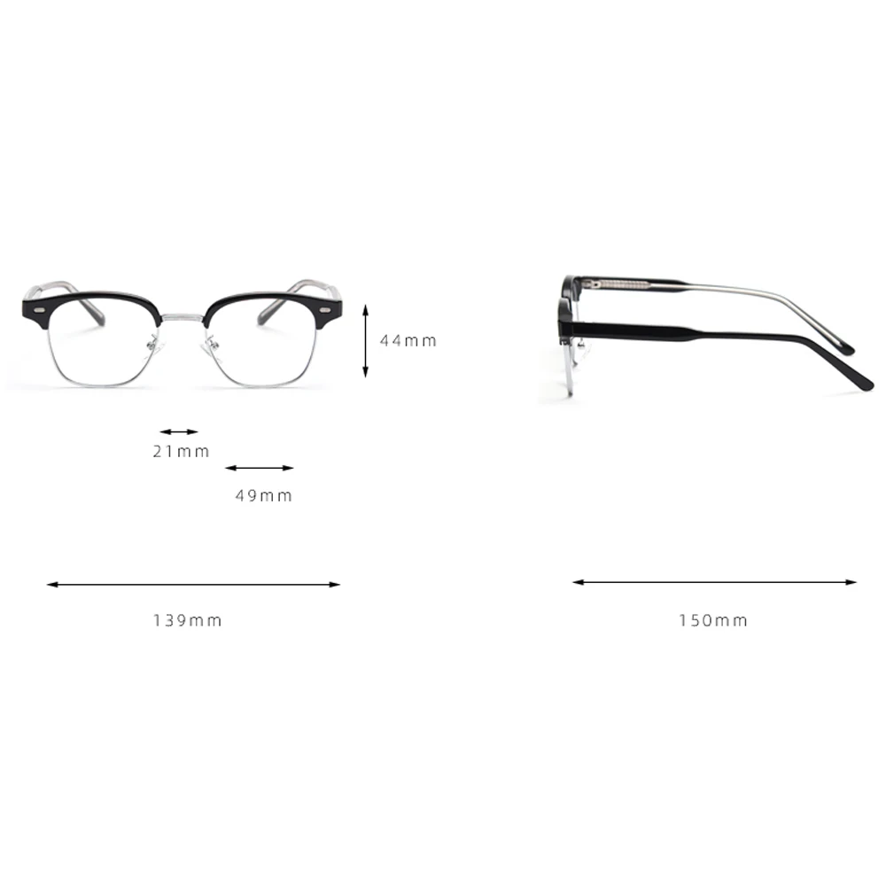 Kachawoo kare optik gözlük çerçevesi erkekler retro tr90 kadın gözlük aksesuarları yarım çerçeve asetat Kore tarzı gri siyah kahverengi Görüntü 5 