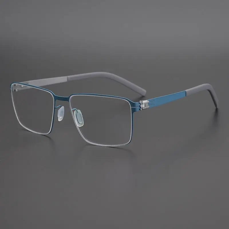 Almanya Marka Olmayan Vida Gözlük Çerçeve Erkekler Tıbbi Havacılık Paslanmaz Çelik Kare Gözlük Kadın Miyopi Gözlük Gözlük
