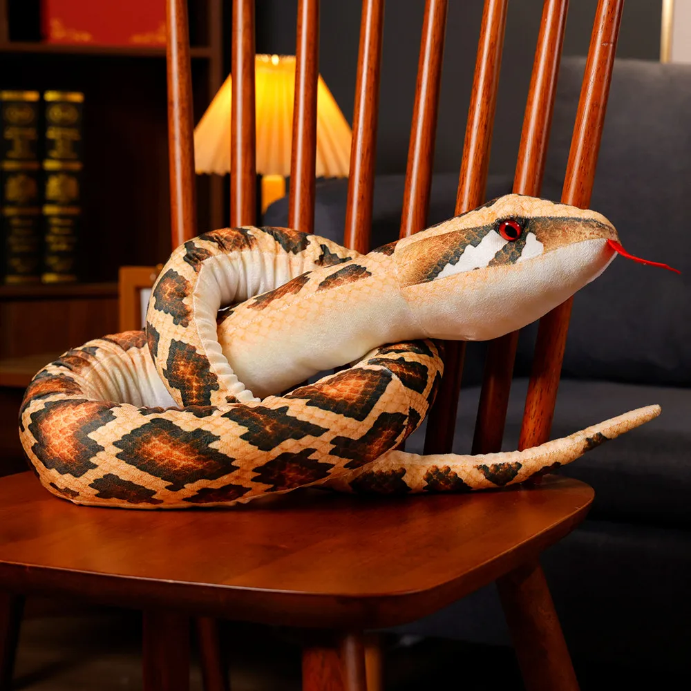 Yeni simülasyon büyük yılan bebek peluş oyuncak yılan modeli tüm bebek büyük cobra python bebek hediye