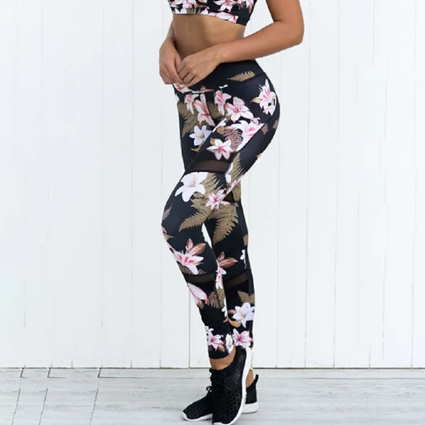 2 Parça Set Kadın Yoga Egzersiz Seti Spor Giyim Retro Baskı Eşofman Kadın Spor Takım Elbise Spor Koşu Spor Giyim Görüntü 5 
