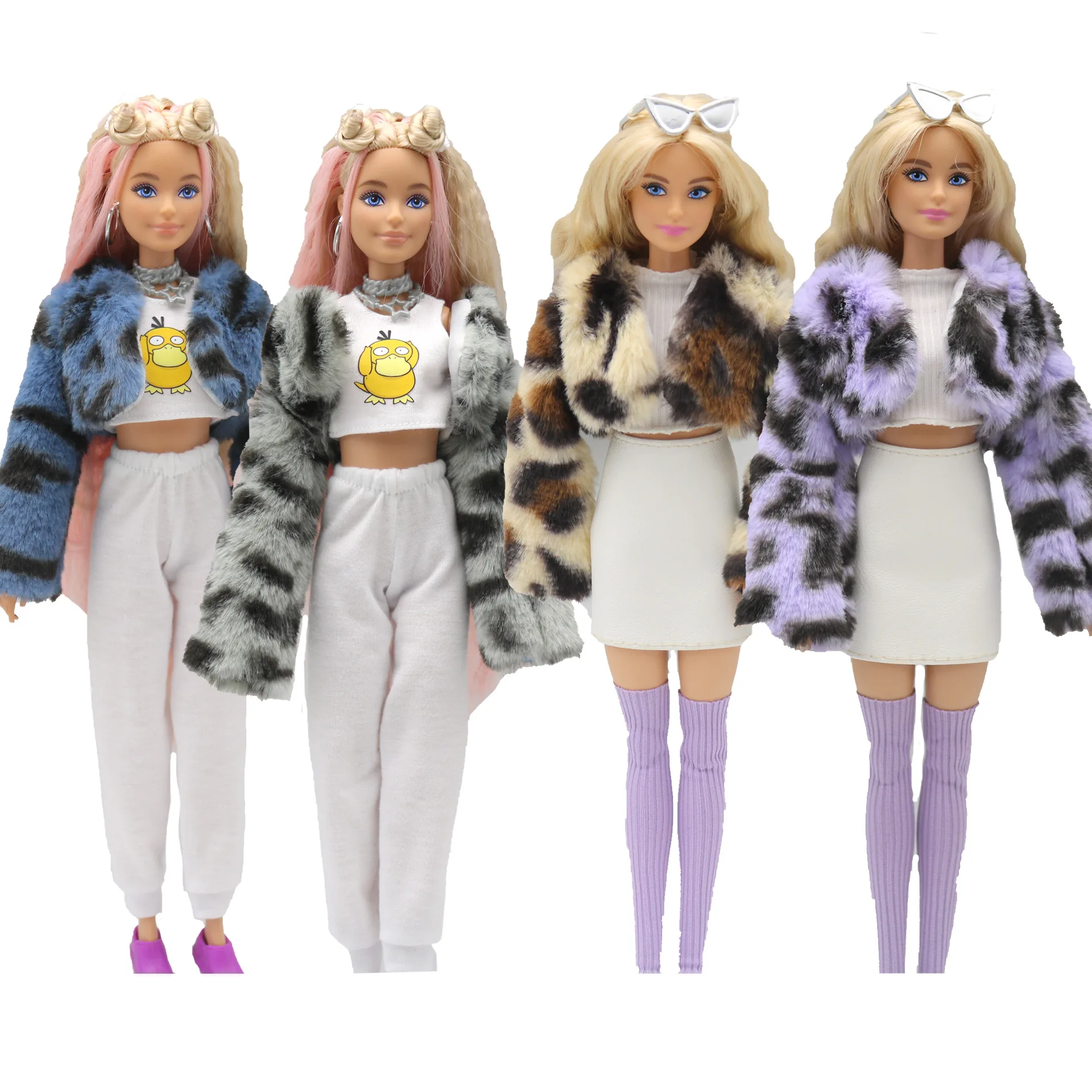 Kısa Kış Leopar ceket Barbie Giysileri 1/6 Bebek aksesuarları üniforma Kıyafet fashionista orijinal Giyim kostüm kız hediye