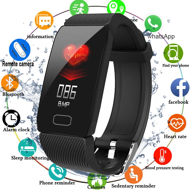 Q1 kadın akıllı saatler erkek saati Kol Saati Spor Bilezik Bluetooth Uyku tracker Reloj İnteligente Mujer Smartwatch 2021
