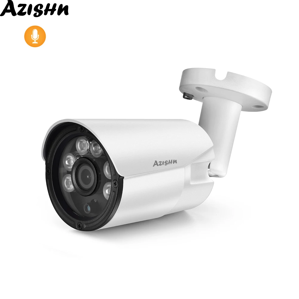 AZISHN H. 265 IP POE 2.0 MP Güvenlik Kamera Ses Kayıt Açık Su Geçirmez 1080P Gece Görüş Video Gözetim Kamera