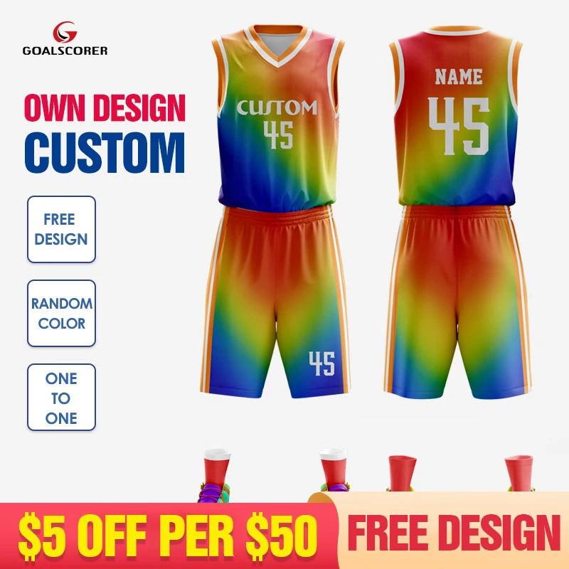 Toptan Yetişkin Basketbol Forması Artı Boyutu Renkli basketbol üniformaları Süblimasyon Özel Kolsuz Spor Setleri Unisex