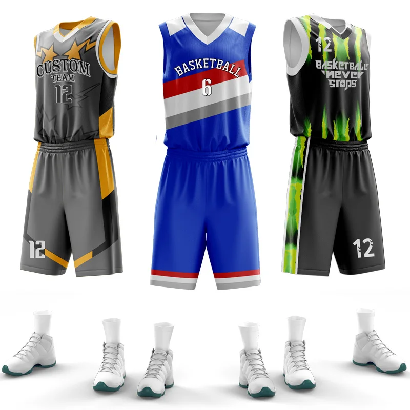 Toptan Yetişkin Basketbol Forması Artı Boyutu Renkli basketbol üniformaları Süblimasyon Özel Kolsuz Spor Setleri Unisex Görüntü 5 