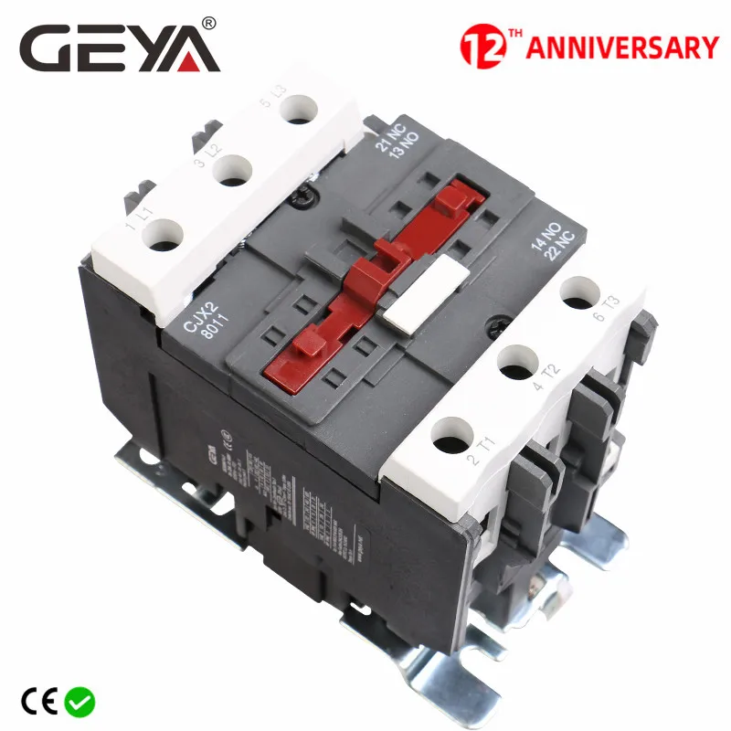 GEYA CJX2-8011 9511 Manyetik AC Kontaktör 80A 95A Endüstriyel Elektrik Kontaktörü 1NO1NC 220V veya 380V Bobin Görüntü 0 