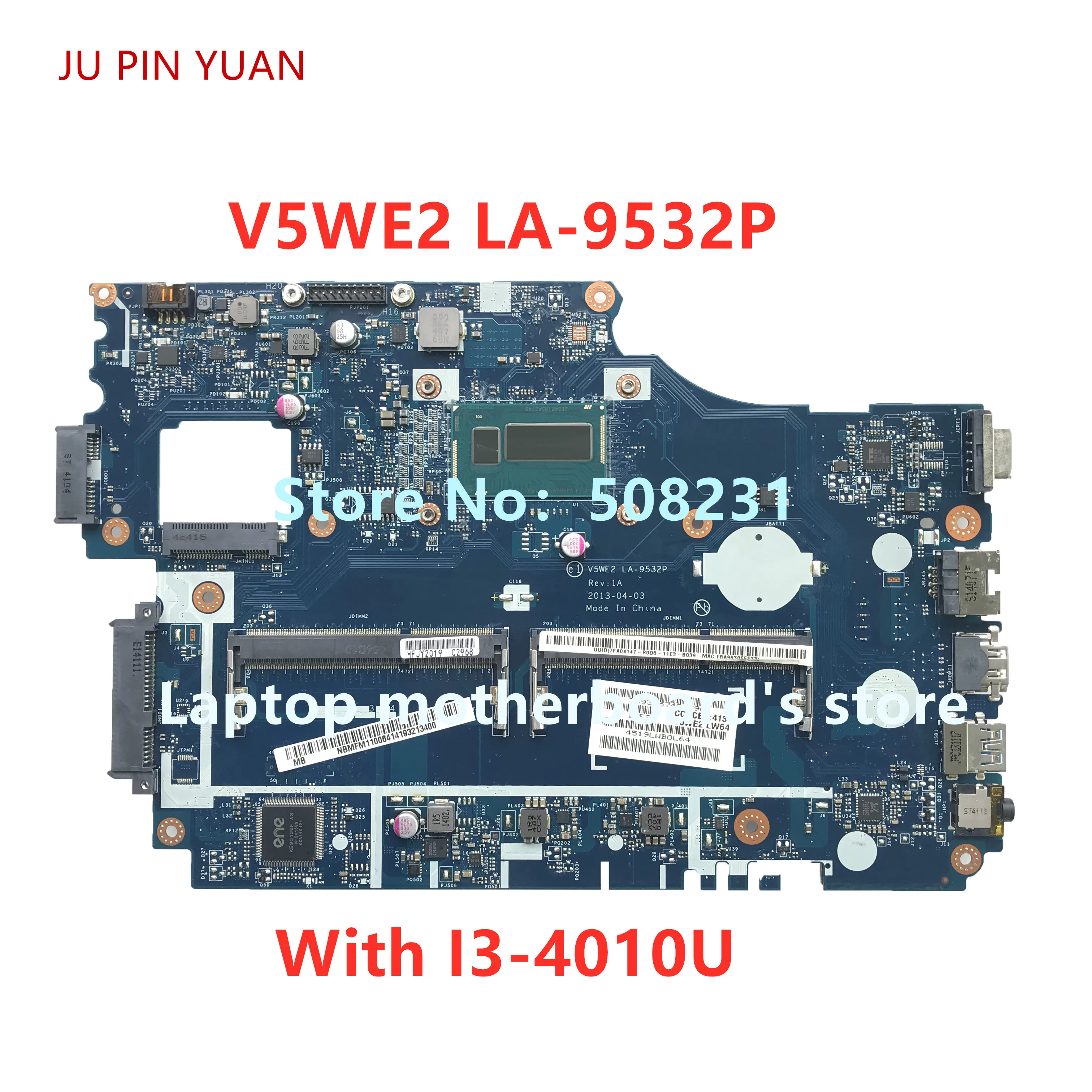 V5WE2 LA - 9532P ile I3 NBMFM11006 Laptop Anakart İçin ACER E1-572 E1-532 E1-572G Anakart 100 % Tamamen Test Edilmiş