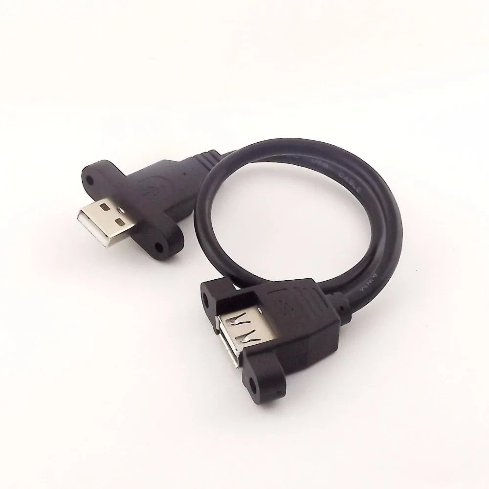 1 adet USB 2.0 A Dişi Soket Paneli Dağı USB A Erkek Vida Deliği Uzatma Kablosu 1FT / 50cm