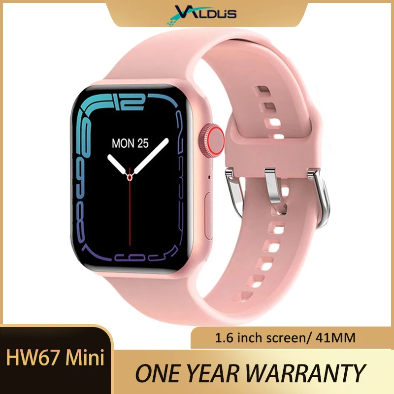Yeni HW67 mini Akıllı izle Kadınlar 41mm 1.6 İnç HD Ekran Smartwatch Kablosuz Şarj BT Çağrı xiaomi Apple PK W27 PRO