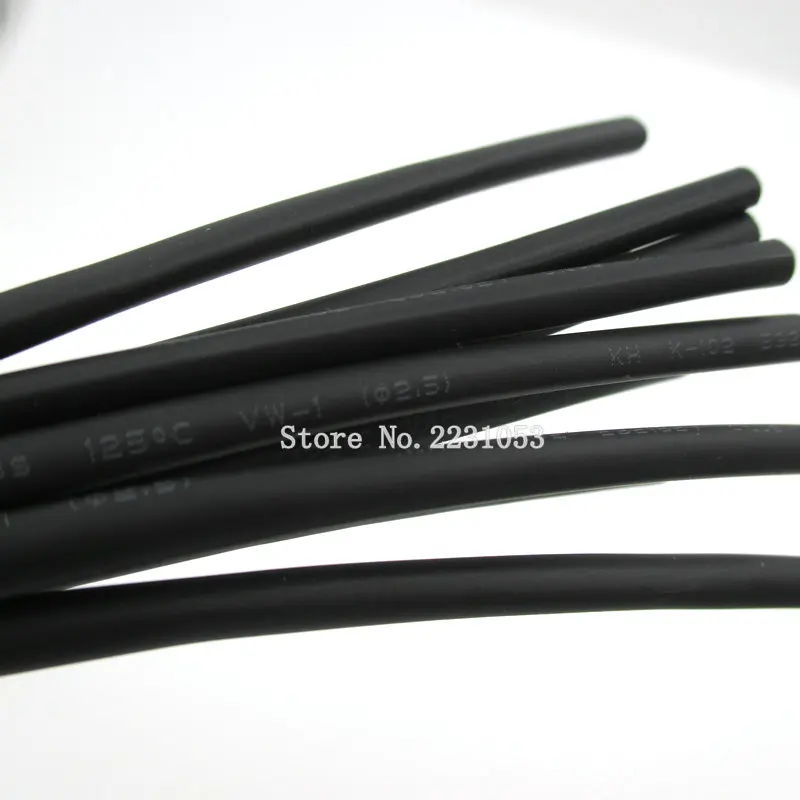 5 Metre / GRUP 2.5 mm ısı Shrink Heatshrink daralan boru tüp Sleeving Wrap tel siyah renk