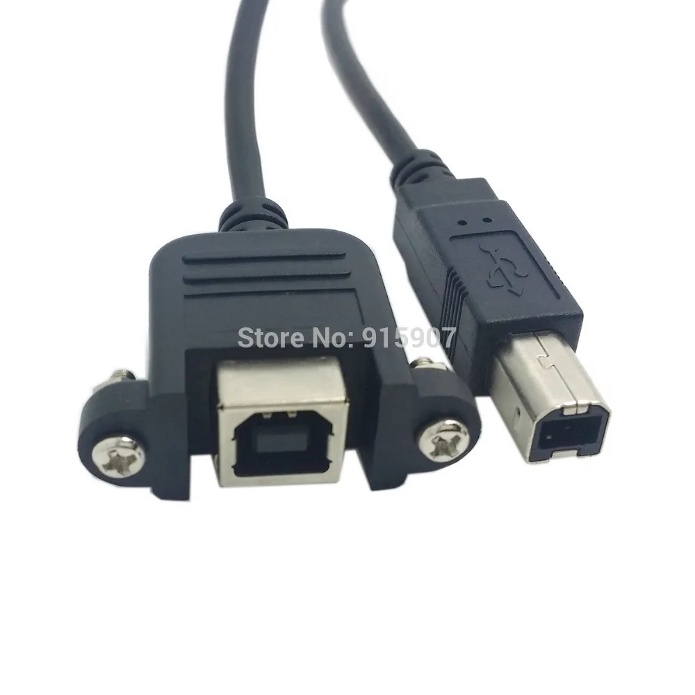 CY Kablo CY 50cm USB 2.0 B Tipi Erkek Kadın Yazıcı Tarayıcı sabit disk Uzatma Kablosu için Vidalar ile Panel Montaj
