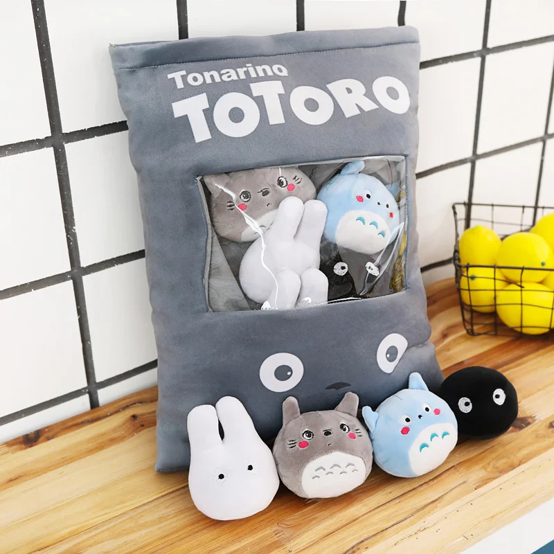 8 adet / grup 4 Tasarımlar Yaratıcı Aperatif Yastık Minder Bebekler Dolması Kawaii Totoro Peluş Oyuncaklar Çocuklar Çocuklar için Doğum Günü Hediyeleri
