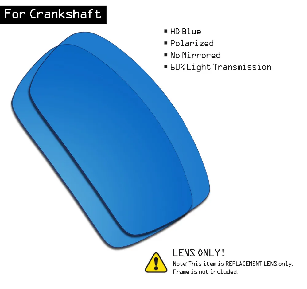 SmartVLT Güneş Gözlüğü Yedek Lensler Oakley Krank Mili - HD Mavi