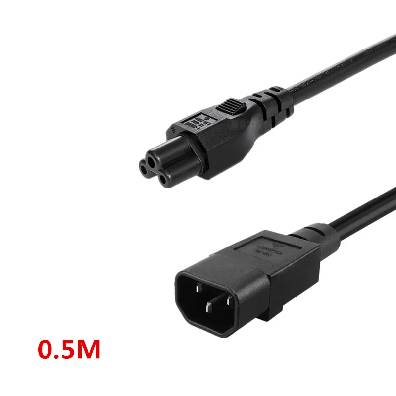 50 CM uzunluk IEC 320 C14 Erkek Tak C5 dişi adaptör Kablosu IEC 3 Pin Erkek C5, PDU UPS Güç Dönüştürücü Kablosu