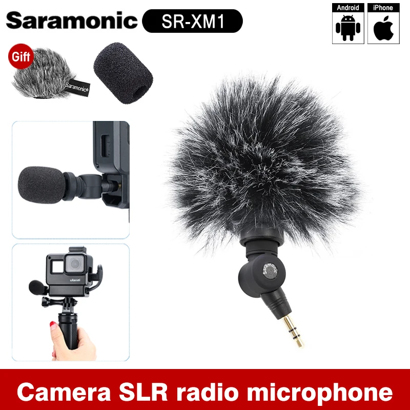 Saramonic SR-XM1 3.5 mm Kablosuz Mikrofon GoPro Vlog Video Mikrofon Gopro 8 Max 7 6 TRS Fiş Eylem Kamera DSLR Sony RX100 VII