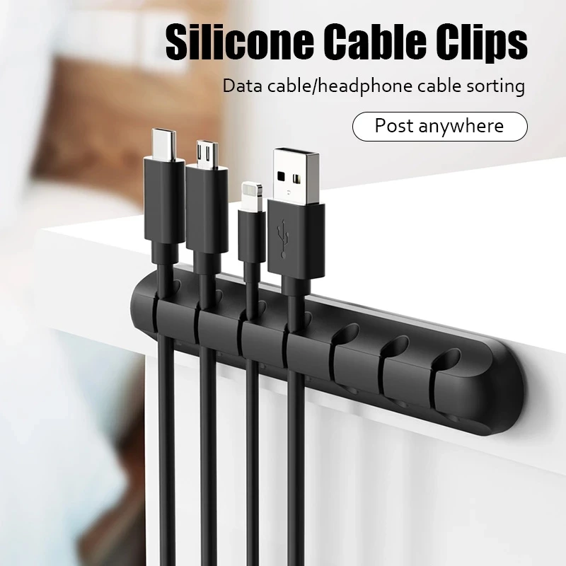 Kablo düzenleyici Silikon USB kablosu Tutucu Sarıcı Masaüstü Düzenli Yönetimi Klipleri Tutucu Fare Klavye Kulaklık Kulaklık