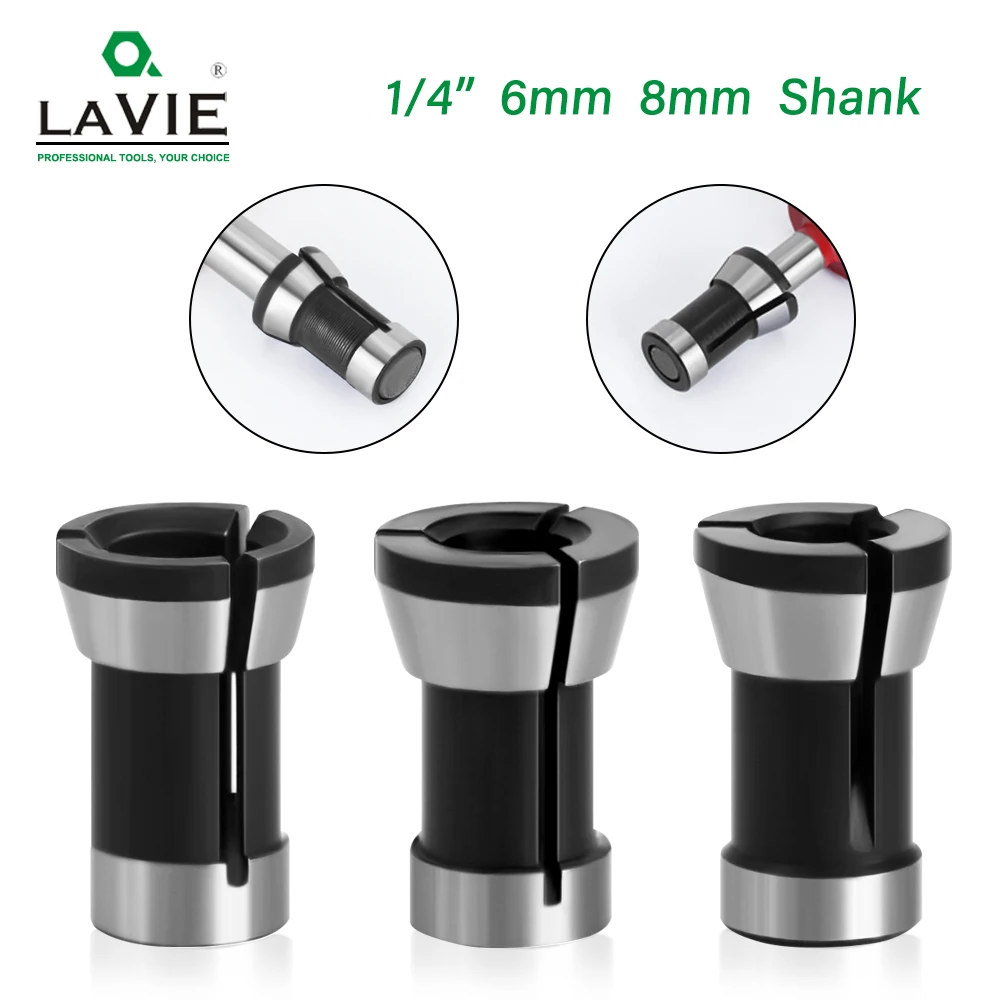 LAVIE 1 adet 3 ADET Set pens 6.35 mm 8mm 6mm collet chuck Gravür Kırpma makinesi elektrikli freze makinesi freze kesicisi Aksesuarları