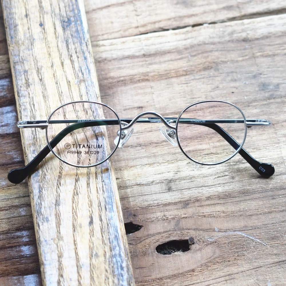 Vintage Küçük Oval Yuvarlak Saf Titanyum Gözlük Çerçeveleri Tam Jant Süper Hafif Optik Gözlük Optik Erkek Kadın Miyopi Gözlük