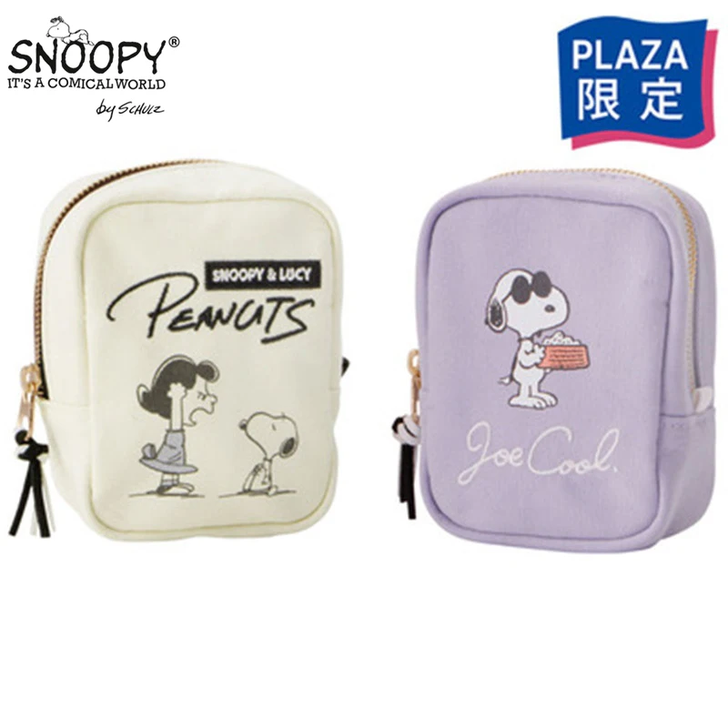 Kawaii Snoopy Anime Karikatür Tuval Kozmetik Çantası Sevimli Baskı bozuk para cüzdanı Çok Fonksiyonlu saklama çantası Mini Çanta